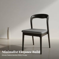 Nordic Design Curved-Back Upholstered Chair Comfortable Padded Seat Household Furniture Minimalist Design Indoor Seating Versatile Use for Restaurant Owners, Homeowners, Interior Designers, Dining Room, Kitchen, Office, Reading Nook