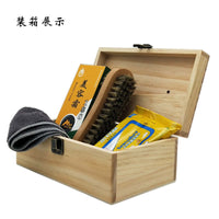 Wooden Shoe Polishing Box Set with Shoe Care Products