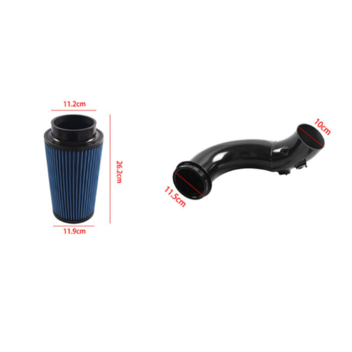 Air Intake Kit with Mounting Bracket Curved Air Intake Kit with Pipe Car Part Pleated No Modification for Truck Enthusiasts