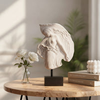 Female Relief Sculpture Elongated Sculpture with Metal Rod Decorative Woman Statue for Mantel