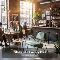 Retro Green Chair and Table Set Utilitarian Design Business-Grade Furniture Wear-Resistant Space-Efficient