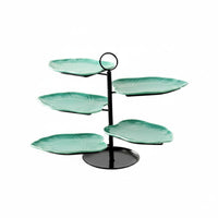 5-Tier Ceramic Stand Sturdy Construction Tiered Serving Tray Easy to Clean