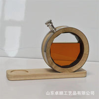 木制酒桶家用酒吧葡萄酒桶摆件创意透明红酒白酒储藏木桶实木酒瓶