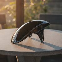 Glossy Black Motorcycle Front Mudguard Streamlined Mudguard with Mounting Bracket Direct Fit Front Mudguard Bracket Aftermarket