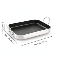 Roasting Pan with Handles Nonstick Rectangular Roasting Pan High-Heat for Home Cooks, Dessert Makers