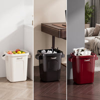 Compact Trash Bin with Wheels Slim Open Top Trash Bin Portable Wastebasket Mobile for Apartment