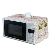 Microwave Oven Dust Cover with Oil-Proof Fabric, Multi-functional Cotton Linen Appliance Protector