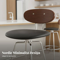 Wooden Seat High Chair With spinerest Bar Stool Minimalist Design for Dining Room