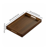 Wood Beverage Tray with Handles Easy to Carry Rectangular Beverage Tray Raised Edges Houseware for Dining Table