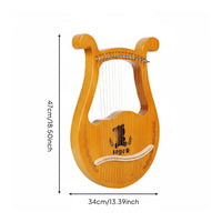 Wooden Lyre Harp Selected Wood String Instrument Warm and Pleasant Tone Beginner Learning Instrument for Beginners, Meditation