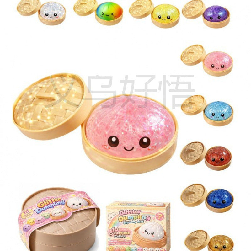 Glitter Dumpling Squishy Toy with Glitter Finish