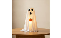 Light-up Glowing Ghost Tabletop Ghost with Pumpkin Glow in the Dark Figures Spooky for Halloween, Entryway, Porch