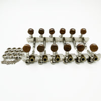 6-Set 12-String Guitar Tuning Pegs with Rosewood Buttons