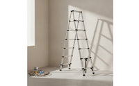 Anti-Slip Double-Sided Step Ladder Space-Saving Step Ladder with Handrail Stable Sturdy for DIYers, Home, Garage