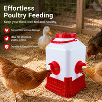 Poultry Drinker Water Dispenser, Chicken Feeders and Drinkers for Backyard Smallholding Hanging Design, White Red Blue