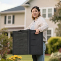 Resin Storage Box with Hinged Lid Long-Lasting Furniture Heavy-Duty for Patio