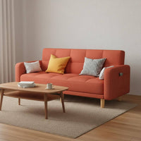 Multi-Functional-Purpose Convertible Sofa Bed Space-Saving Convertible Futon Sofa Bed Easy Assembly Foldable Futon Couch Solid Wood Frame for Bedroom