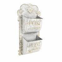 Iron Mailbox Organizer Embossed Lettering Wall-Mounted Mailbox Organizer
