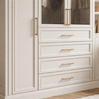 White E0 Custom Wardrobe, White Wooden Wardrobe, 1㎡, Hinge Door, With Shelves, Clothing Storage, Closet