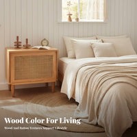 Rattan Bedside Table Nordic Inspired Rattan Bedside Cabinet Japanese Aesthetic