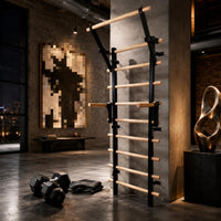 Wood Rung Stall Bar Stretching Nordic Ladder Multiuse Wooden Exercise Ladder for Climbing