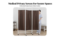 Foldable Design Wheeled Medical separater Mobile with casters Wheeled Privacy Partition Freestanding Folding Screen Multi-Panel Construction for Patients, Beauticians, Hospital, cosmetic parlor, Nursing Home, Dressing Area