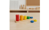Educational Math Toy Educational Math Learning Board Paint Wooden Number Counting Stacker for Young Children