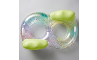 Transparent Double Pool Floater Extra Buoyant Double Swim Float Comfortable 2 Person Swim Float Long-Lasting for Couples, Adults, Beach Vacation