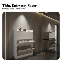 1 Footwear Organizer Space-saving Shoe Storage Cabinet Large Capacity Flip-down Drawers Stable Construction Suitable for Apartment Dwellers Homeowners Hallway Behind the Door