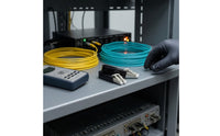 Shielded Fiber Optical Loopback Adapter with Dust Caps Reusable Duplex LC Loopback Device Easy to Use Compact for Network Technicians, Bench Testing