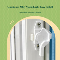 Sliding Pane Lock, Aluminum Alloy Half-Moon Lock, kid protection, Easy Installation, Home Security
