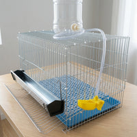Button Quail Cage with Droppings Tray and Foot Pads, Metal Wire Cage for Home Breeding, Suitable for Quails and Livestock Industry Use