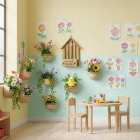 Wooden Wall Planter Multiuse Wood Wall Planter Space-Saving Home Decoration for Kids, Outdoor