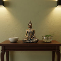 Resin Buddha Figurine Ornamental Buddha Statue Good Luck for Entryway