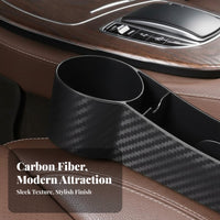 Space Storage Box Carbon Fiber Texture Console Side Pocket Organizer Multifunctional Pocket Beverage Holder Holder