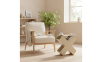 X-Shaped Bookshelf Slim Mini Bookshelf Freestanding Magazine Rack Space-Saving Book Organizer Narrow for Readers, Reading Nook