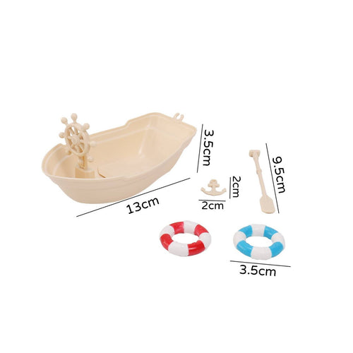 2 Pieces Mini Fishing Boat Model DIY Toy Fishing Boat Realistic for Children