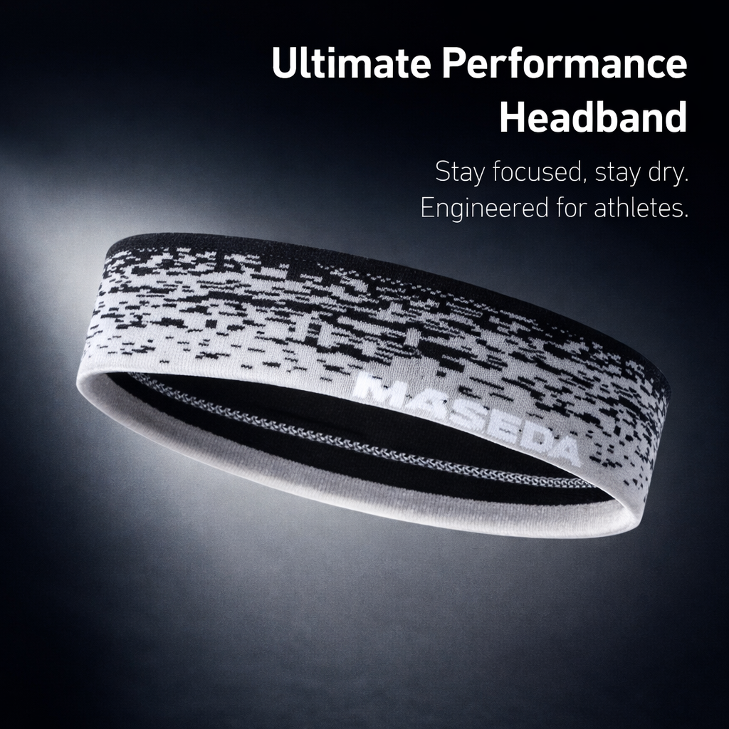 Sports Sweatband Headband for Adults, Moisture Wicking Non-Slip for Running Tennis Basketball, Athletic Sweat Absorbing Wrist