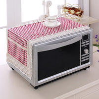 Microwave Oven Dust Cover with Oil-Proof Fabric, Multi-functional Cotton Linen Appliance Protector