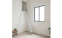Side-Mounted Folding Loft Ladder Space-Saving Retractable Attic Ladder Stowable Non-Slip for Homeowners