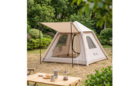 Quick Setup Inflatable Tent with Awning Heavy Duty Air Tent with Canopy Breathable Inflatable Cabin Spacious for Families