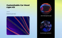 Car Ambient Light Strip, Acrylic, RGB, USB, Music Sync