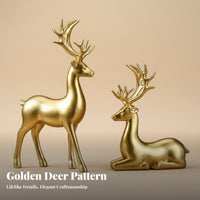 2 Pieces Luxury Design Standing and Sitting Deer Decor Exquisite Craftsmanship Standing and Sitting Deer Set Elegant Design