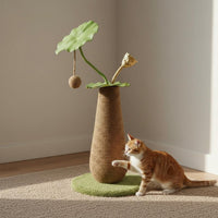Cat Scratcher with Ball Play and Scratch Cat Scratching Pole Cute Plant Design Pet Toy