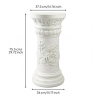 Roman Column Planter Carved Relief Pedestal Planter Pot Ornamental Detailing Ornate Flower Pot for Courtyard