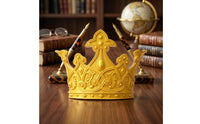 Gilded Gold Crown Wall Decor Ornate Crown Wall Decoration Regal Textured for Living Room, Entryway
