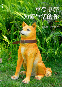Lifelike Akita Dog Floor Decoration