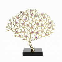 Tree Ornament with Crystal Sculptural Tabletop Decor Upscale for Entryway