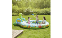 Interactive Inflatable Pool with Basketball Hoop Thickened Pool with Basketball Hoop Colorful Play Center Heavy Duty for Garden, Patio