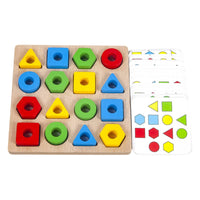 Child-Centered Geometric Matching Toy Sorting Wooden Shape Puzzle Hands-on Shape Sorter Cognitive for Preschoolers